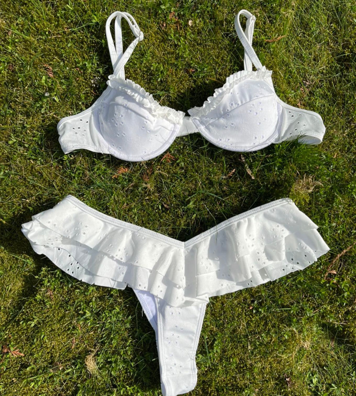 Liliane Frill Bikini Top - White