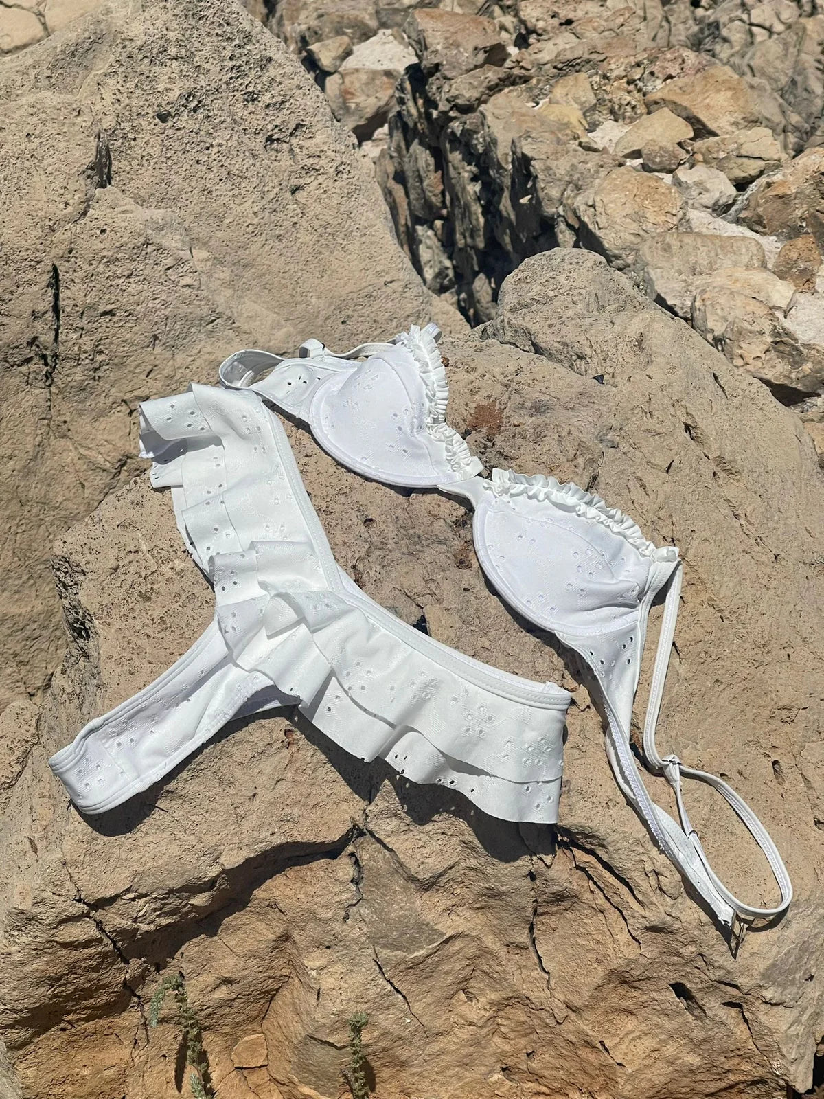 Liliane Frill Bikini Bottoms - White