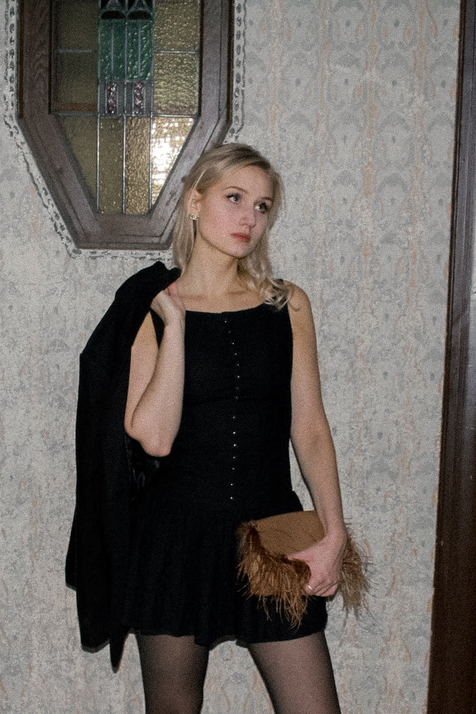 Sigrid- Svart Bomullsklänning