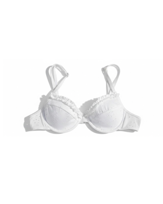 Liliane Frill Bikini Top - White