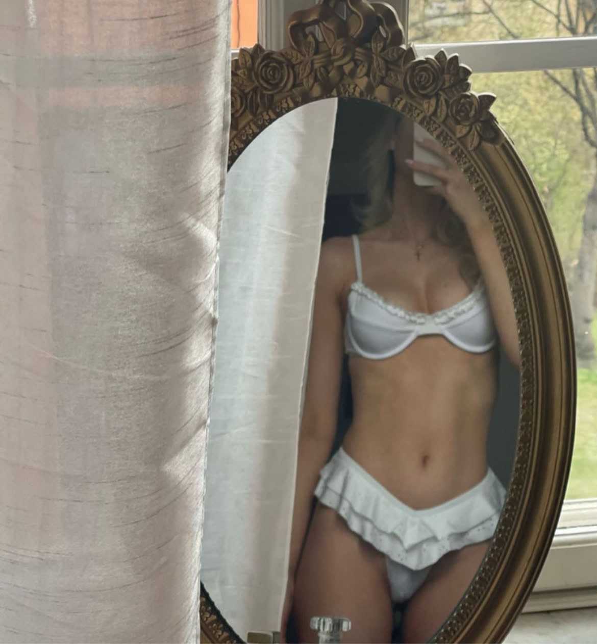 Liliane Frill Bikini Top - White